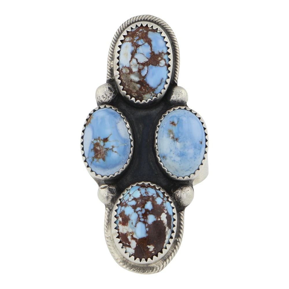 Aaron Robertston Navjao Golden Hills Turquoise Four Stone Ring (1 of 3)