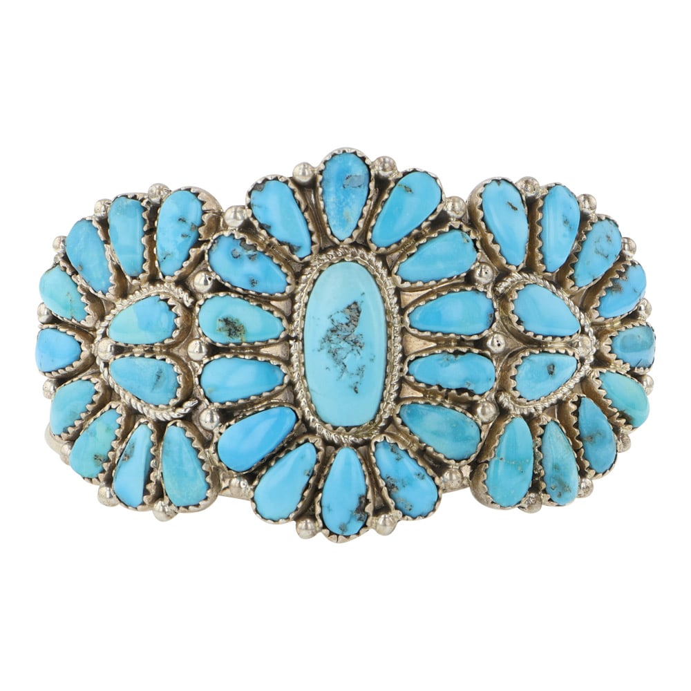 Seraphina Wilson Navajo Kingman Turquoise Cluster Cuff Bracelet (1 of 3)
