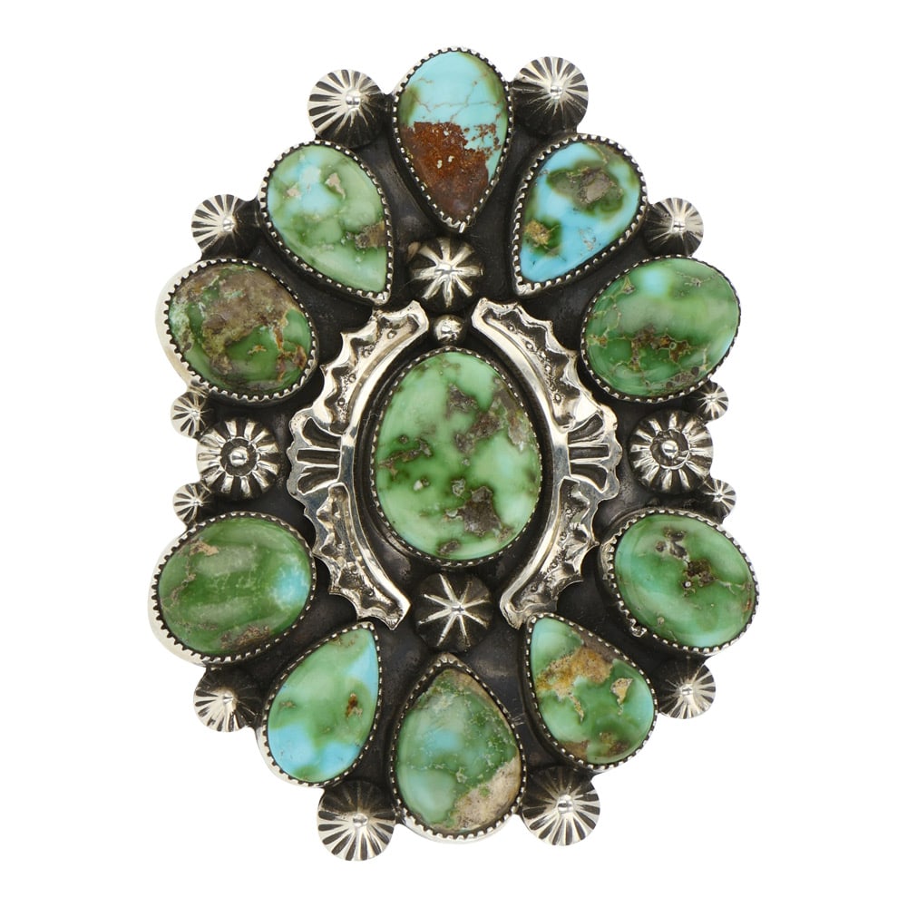 Larson Lee Navjao Sonoran Gold Turquoise Cluster Ring (1 of 4)