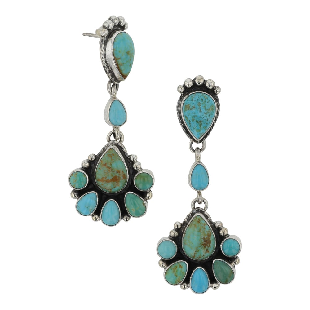 Lenora Begay Navajo Nevada Turquoise Earrings (1 of 2)