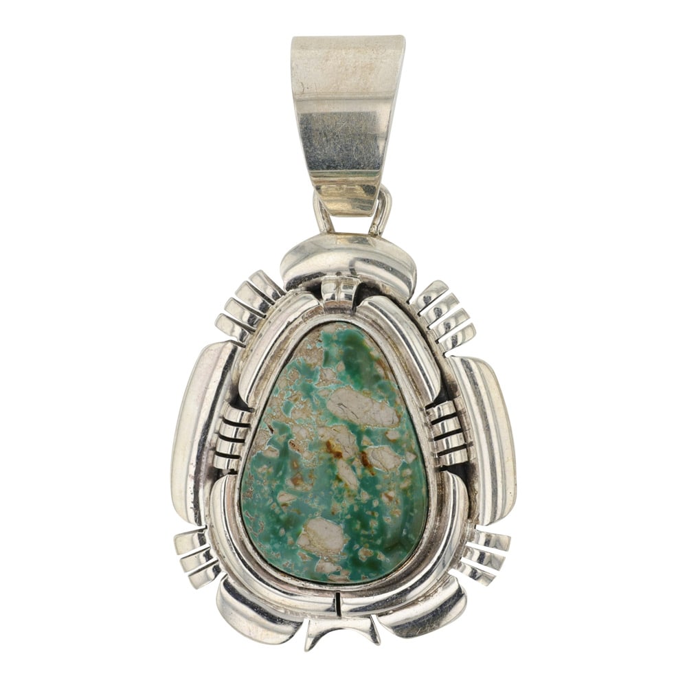 Daniel Benally Navajo Fox Turquoise Pendant (1 of 2)