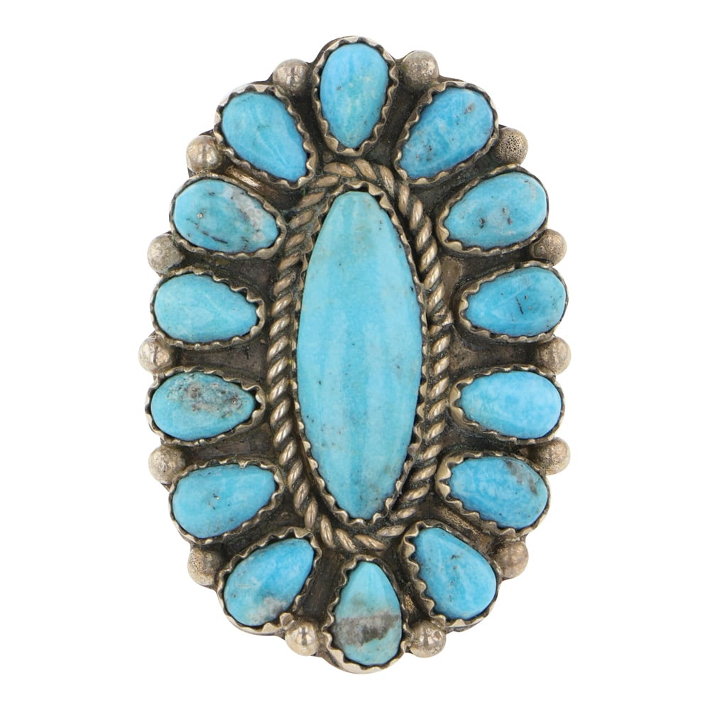 Navajo Campitos Turquoise Cluster Ring (1 of 3)