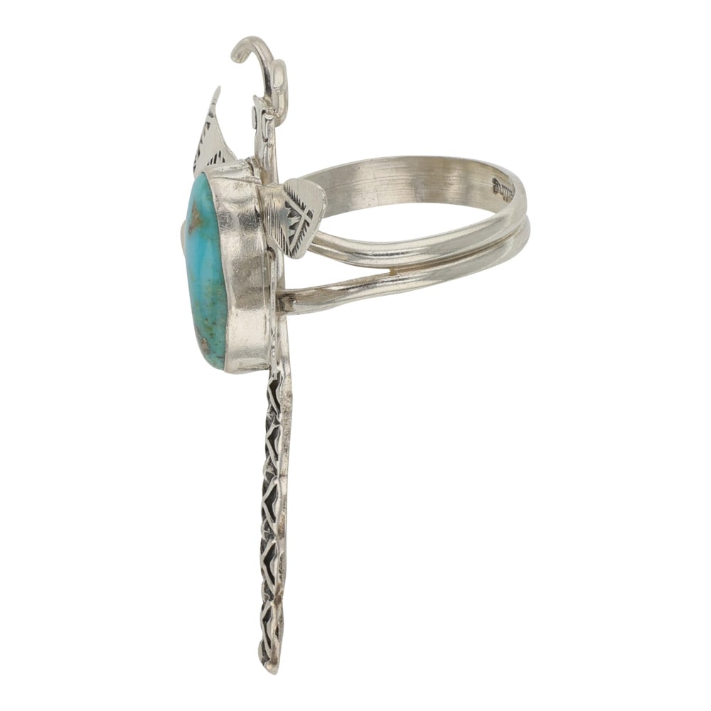 Navajo Compitos Turquoise Dragonfly Ring - 2