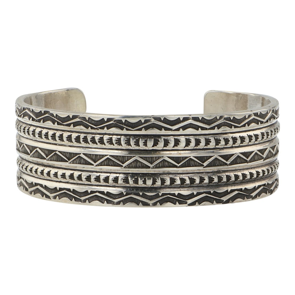 Sunshine Reeves Talented Well known Navajo Artist Detailed Stamp-Work Bracelet (1 of 3)