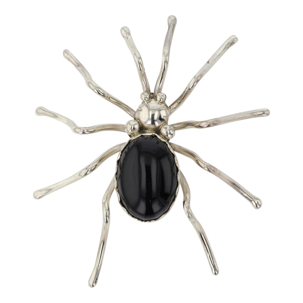Navajo Black Onyx Spider Pin (1 of 2)