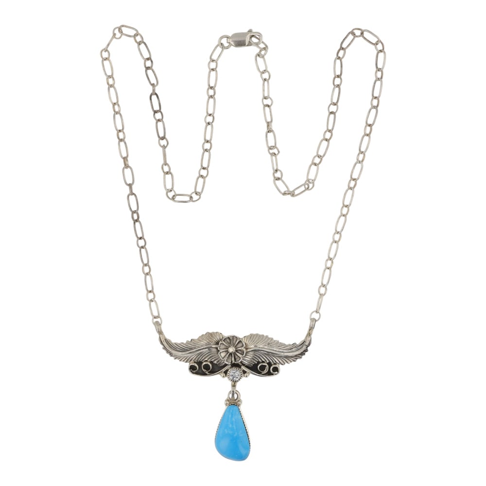 RB Navajo Turquoise & CZ Choker Necklace (1 of 3)