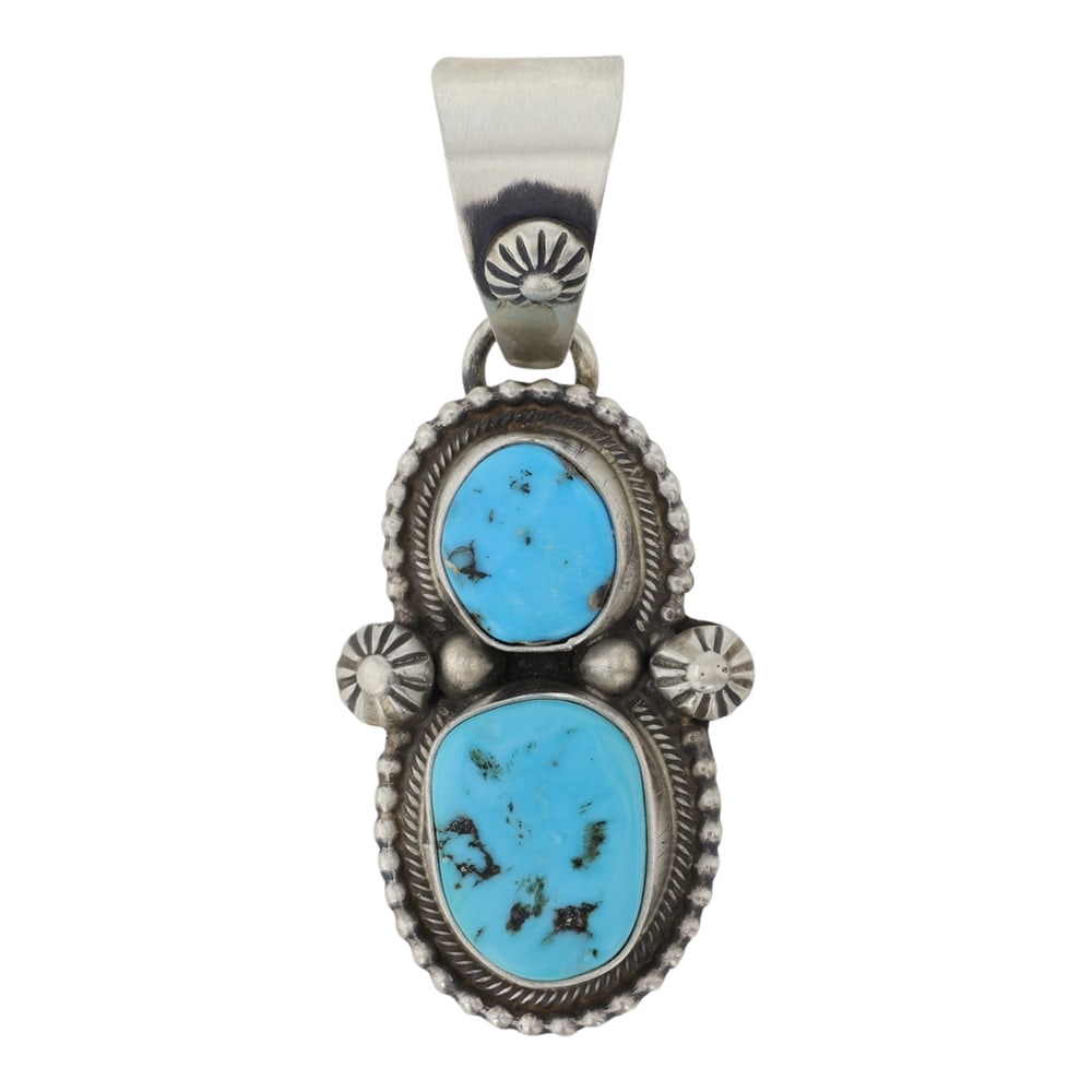 Kathleen Livingston Kingman Turquoise Two Stone Pendant (1 of 2)