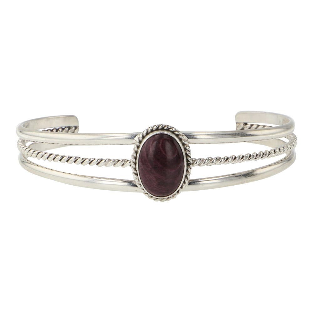 Chris Charley Navajo Purple Spiny Oyster Cuff Bracelet (1 of 4)