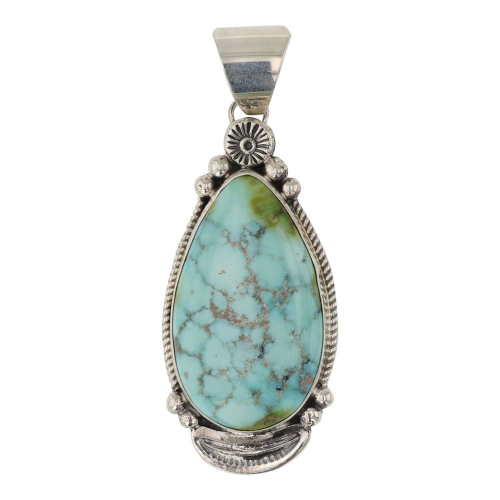 Chris Charley Navajo Lone Mountain Turquoise Pendant (1 of 2)