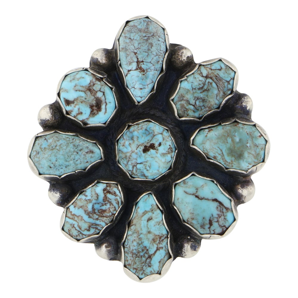 Bobby Johnson Navajo Prince Turquoise Cluster Ring (1 of 3)