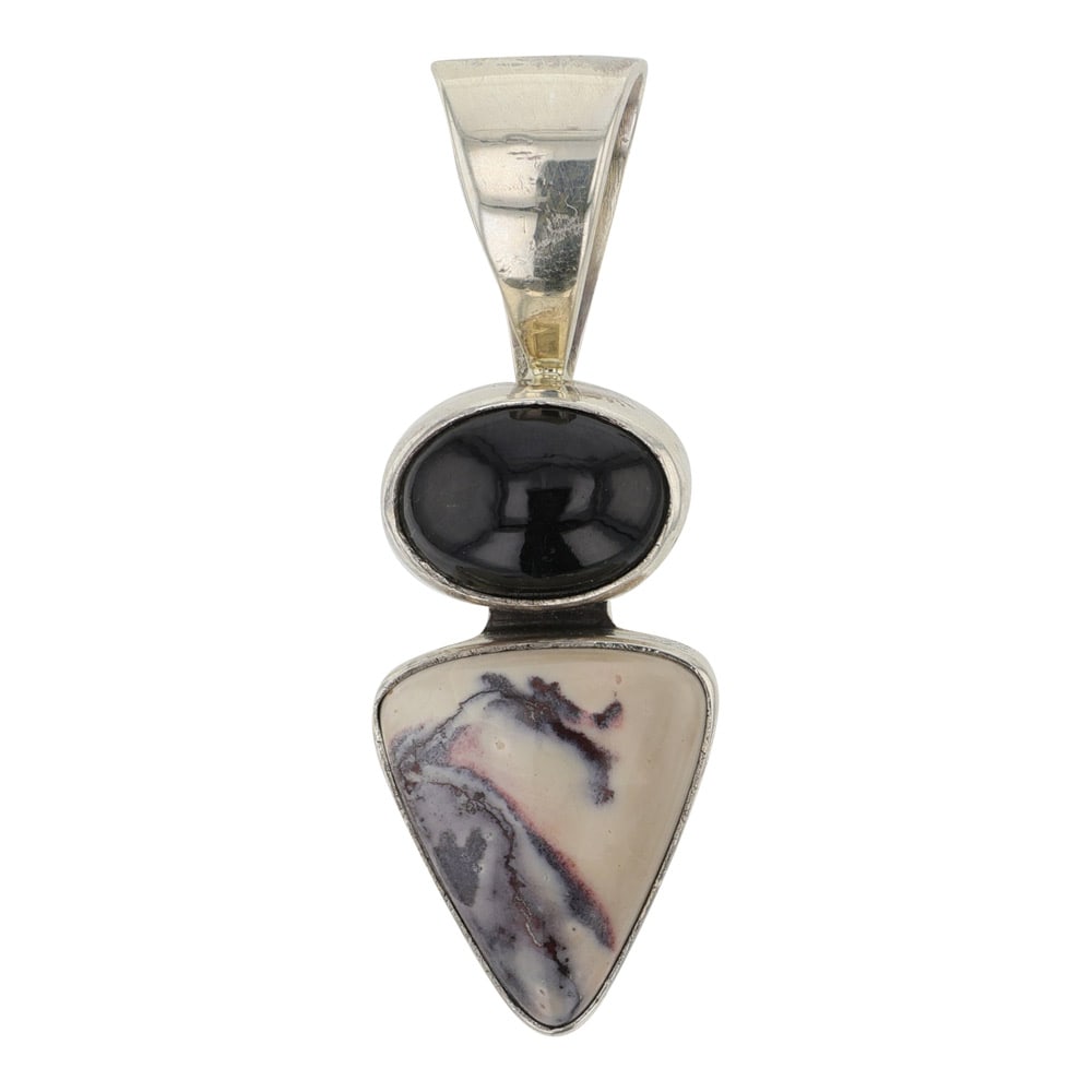 Raymond Bennett Navajo Onyx & Agate Pendant (1 of 2)