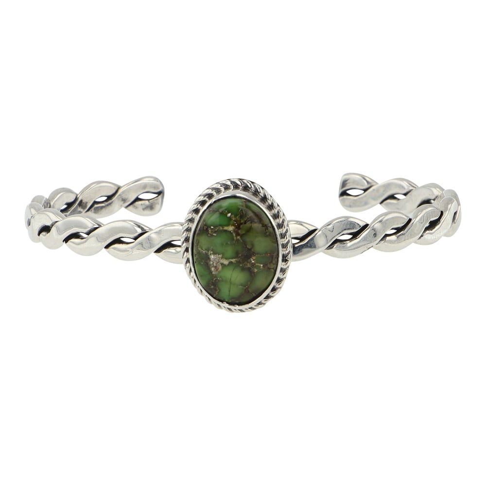 Navajo Sonoran Gold Turquoise Twist Wire Cuff Bracelet (1 of 3)