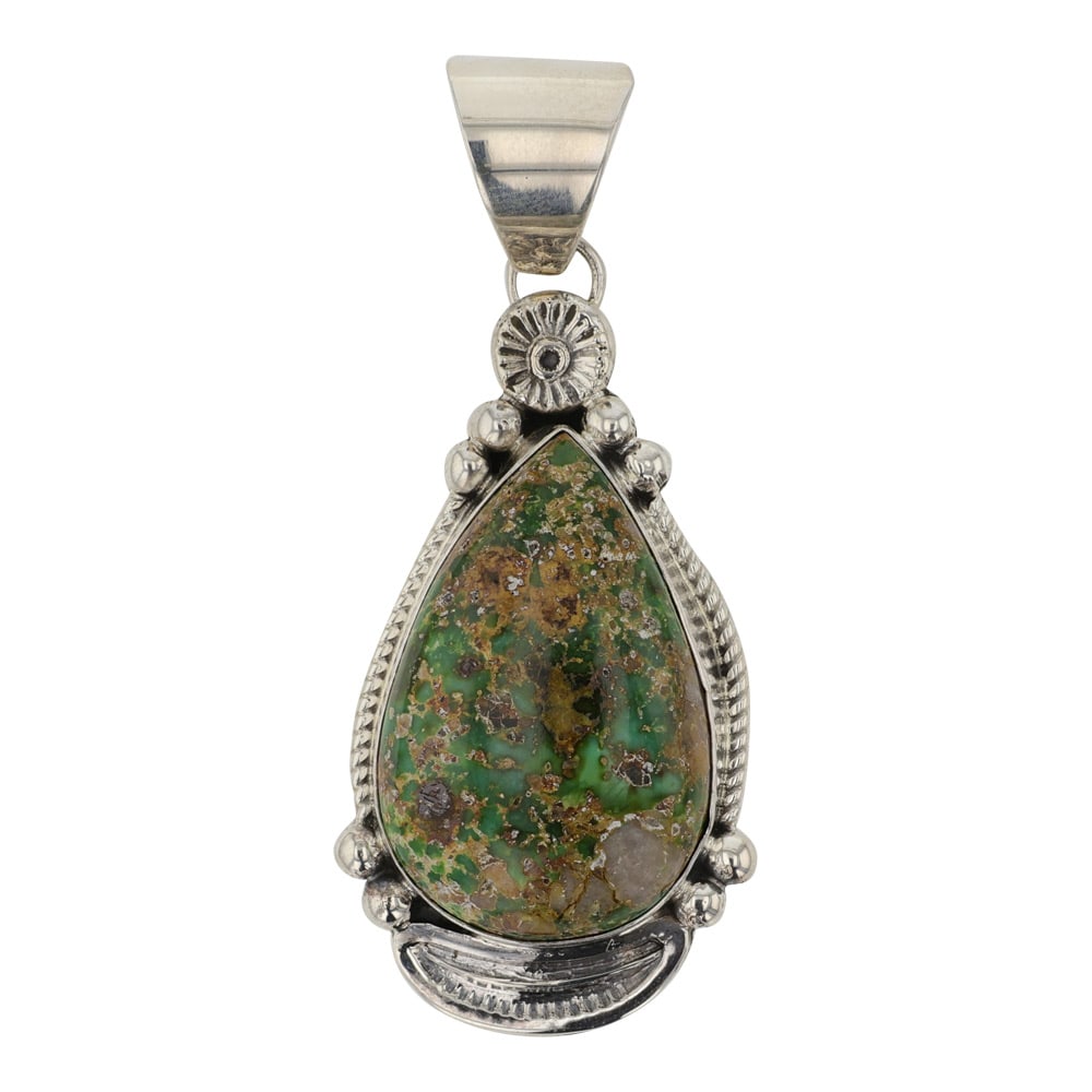 Chris Charley Navajo Carico Lake Turquoise Pendant (1 of 2)