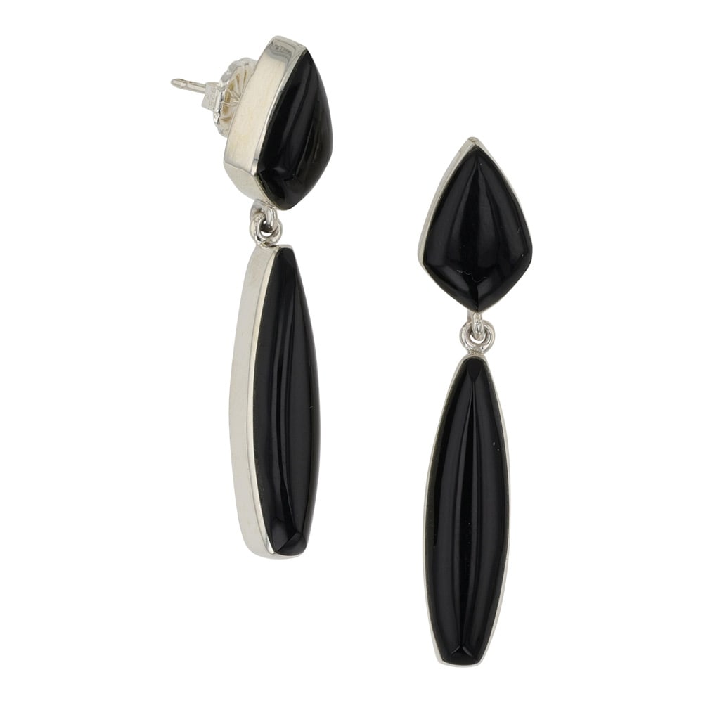 Navajo Contemporary Black Onyx Earrings (1 of 2)