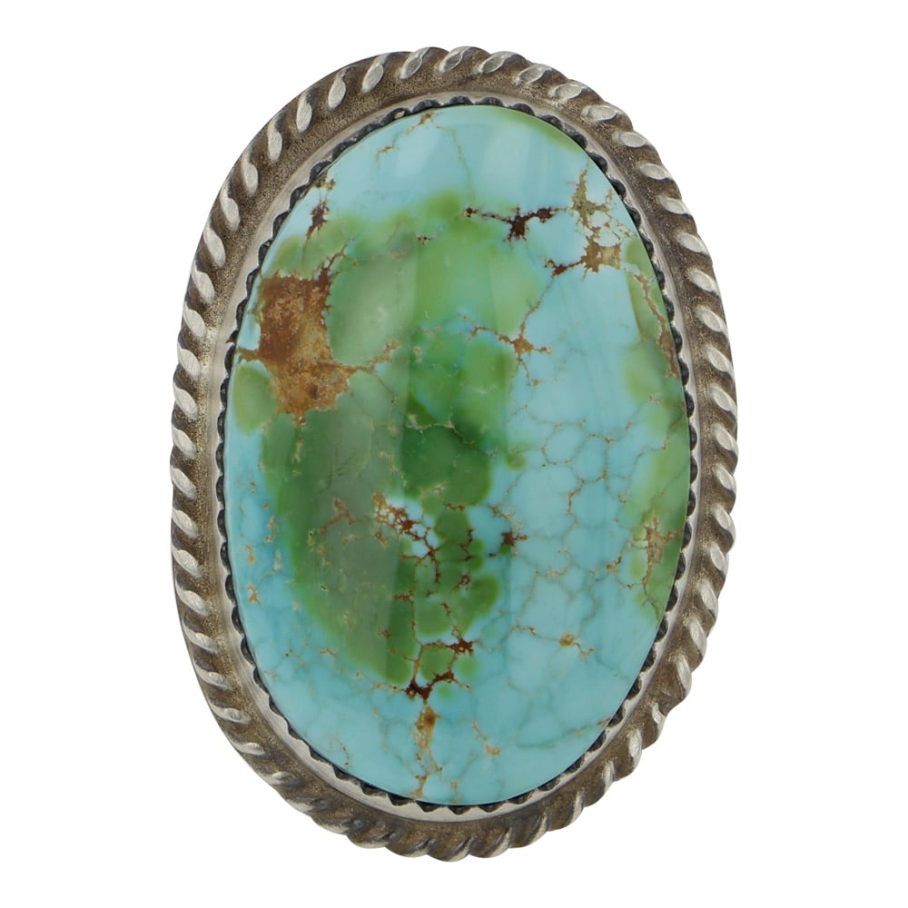 Navajo Royston Turquoise Adjustable Ring: Sterling Silver | Genuine Royston Turquoise | Navajo Royston Turquoise Adjustable Ring | Navajo Native American Southwest Indian Jewelry | Good (no breaks or damages) | Approximate Weight:?12?Grams | 