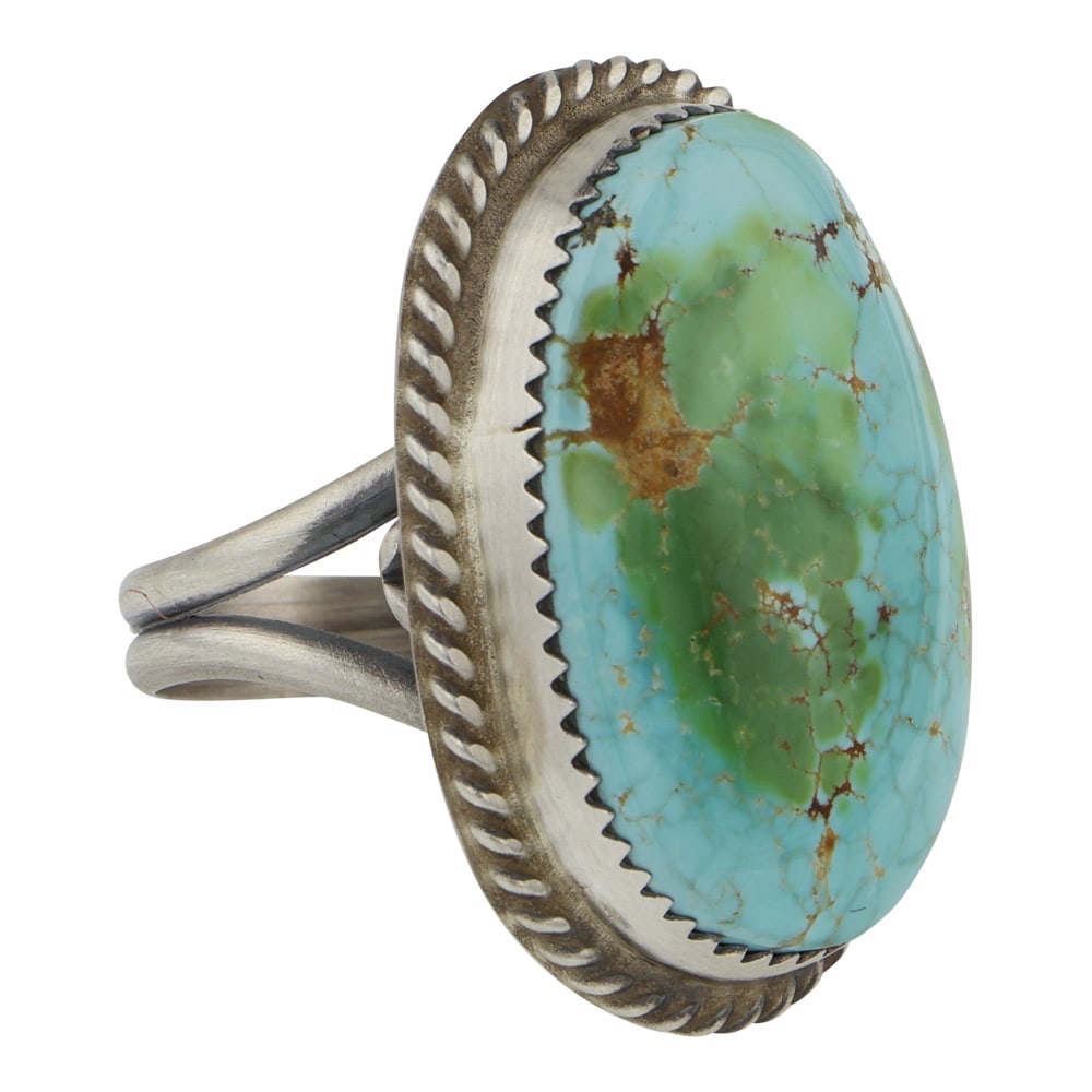 Navajo Royston Turquoise Adjustable Ring - 2