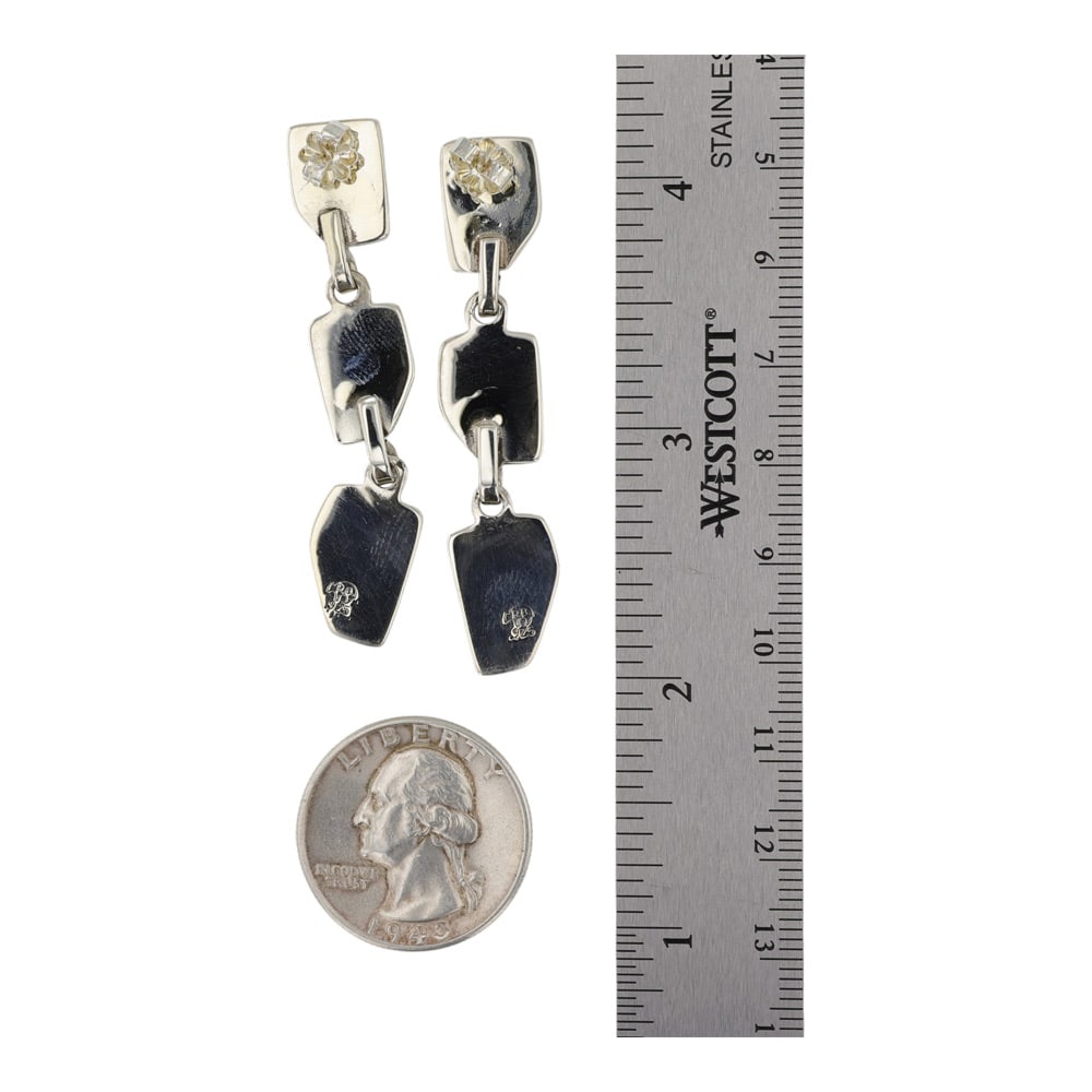RB Navajo Campitos Turquoise Three Stone Earrings - 2