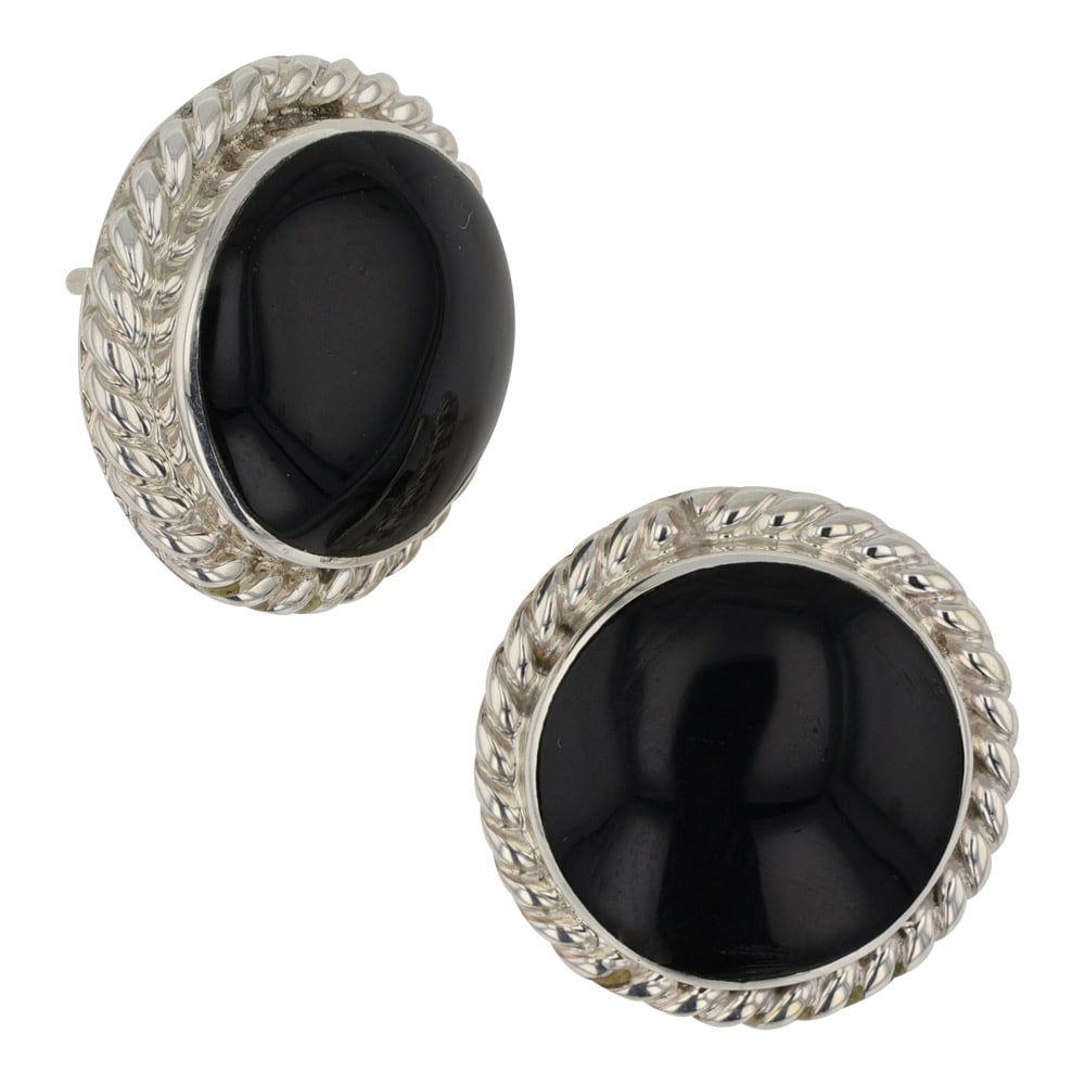 Navajo Black Onyx Stud Earrings (1 of 2)