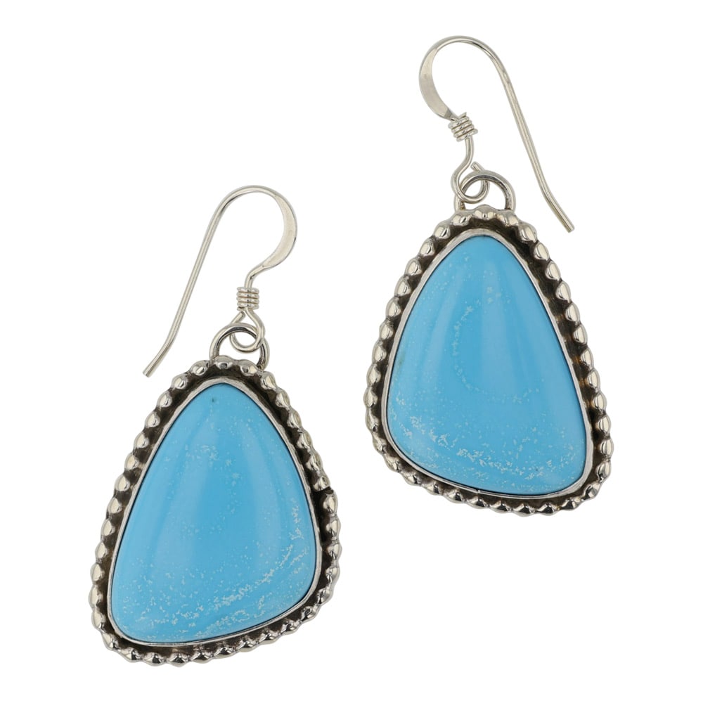 Art Platero Navajo Turquoise Earrings: Sterling Silver | Genuine Turquoise | Art Platero Navajo Turquoise Earrings | Navajo Native American Southwest Indian Jewelry | Good (no breaks or damages) | Approximate Weight:?10?Grams | Earrings: 1