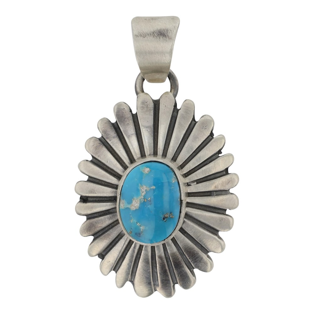 Navajo Blue Ridge Turquoise Pendant (1 of 2)
