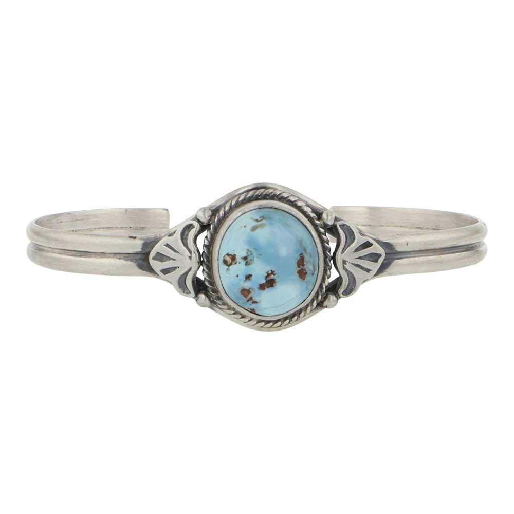 Navajo Golden Hills Turquoise Cuff Bracelet: Sterling Silver | Genuine Golden Hills Turquoise | Navajo Golden Hills Turquoise Cuff Bracelet | Navajo Native American Southwest Indian Jewelry | Good (no breaks or damages) | Approximate Weight:?12?