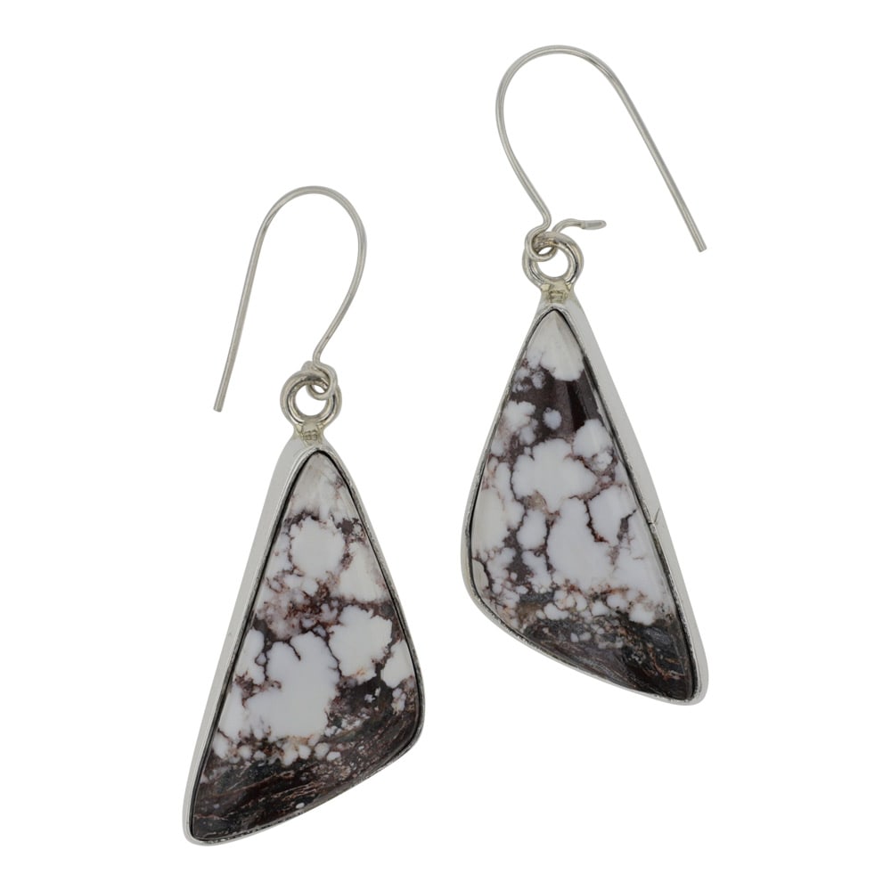 Navajo Wildhorse Earrings: Sterling Silver | Genuine Wildhorse | Navajo Wildhorse Earrings | Navajo Native American Southwest Indian Jewelry | Good (no breaks or damages) | Approximate Weight:?9?Grams | Earrings: 1" x .5" each 