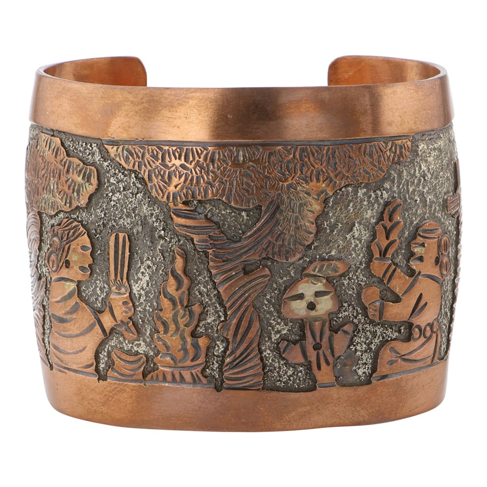 Elaine Becenti Navajo Copper Story Teller Bracelet (1 of 4)