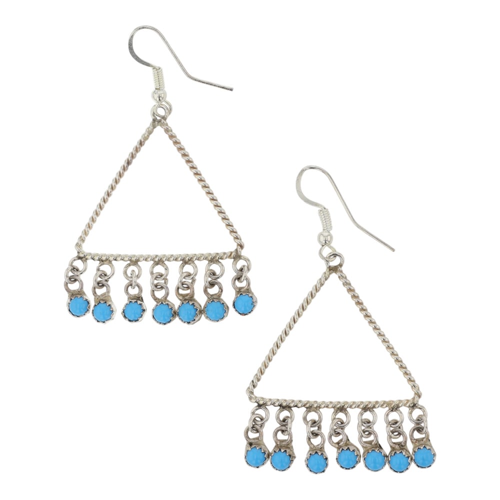 Zuni Turquoise Twist Wire Earrings (1 of 2)