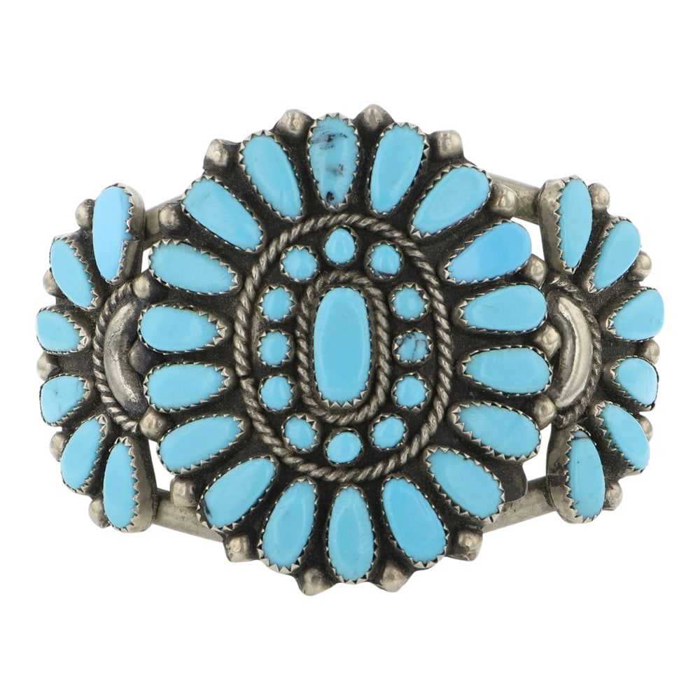Vintage Navjao Kingman Turquoise Cluster Bracelet (1 of 3)