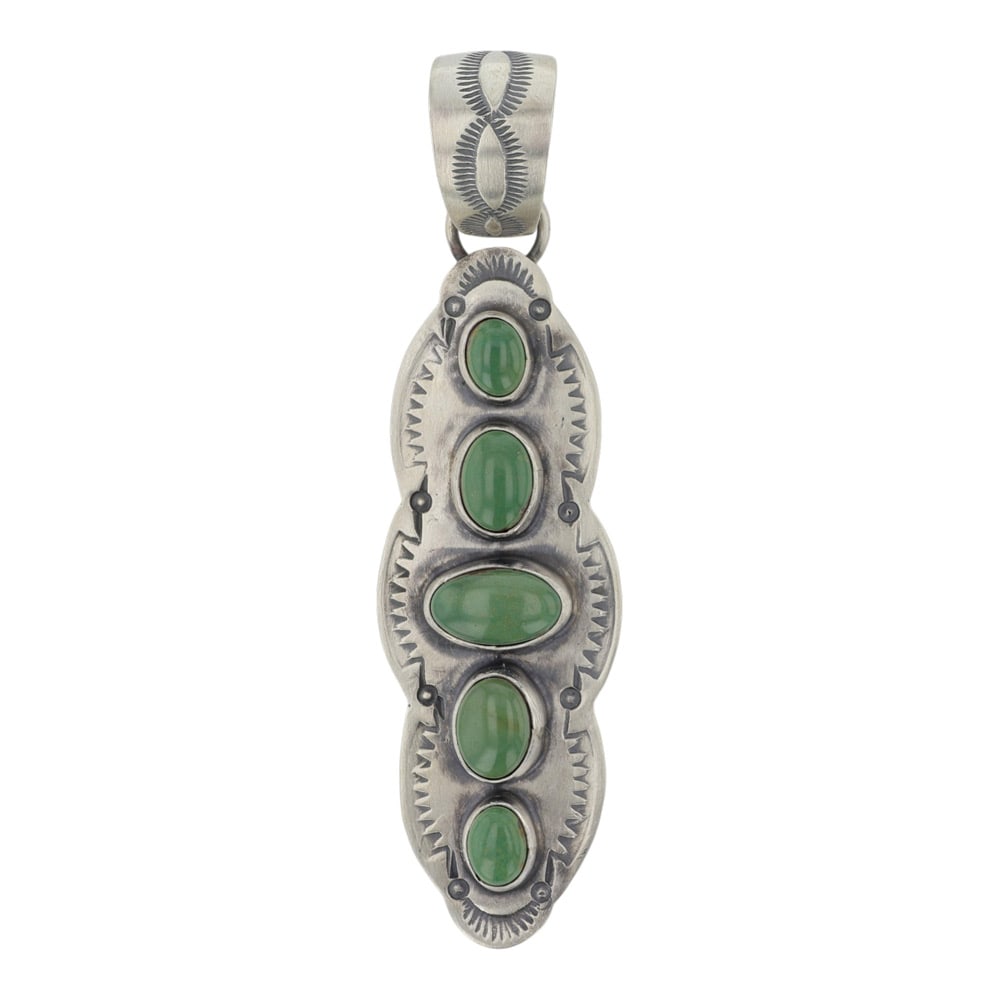 Cordell Platero Navajo Fox Turquoise Five Stone Pendant (1 of 2)