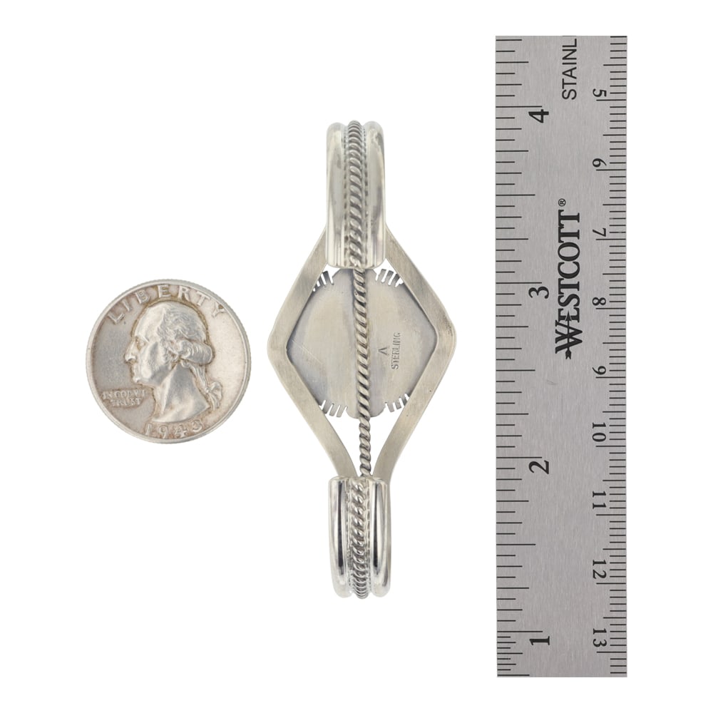 Navajo White Buffalo Cuff Bracelet - 3