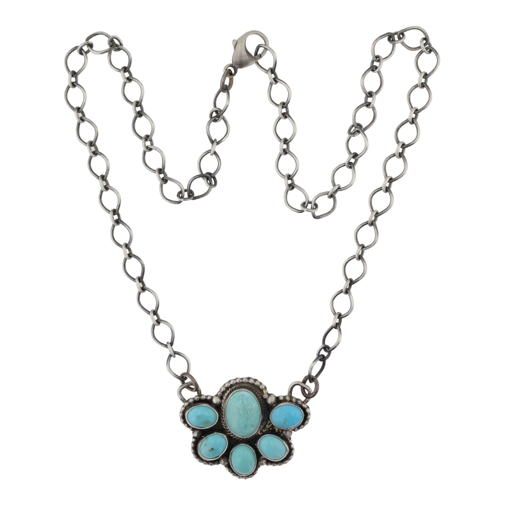 Betty Tom Navajo Lone Mountain Turquoise Bar Necklace (1 of 3)