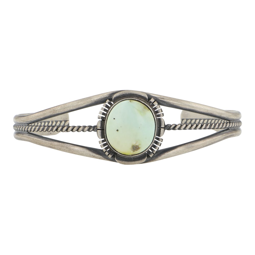 Navajo Variscite Cuff Bracelet: Sterling Silver | Genuine Variscite | Navajo Variscite Cuff Bracelet | Navajo Native American Southwest Indian Jewelry | Good (no breaks or damages) | Approximate Weight: 18 Grams | Bracelet: 5.5" inn