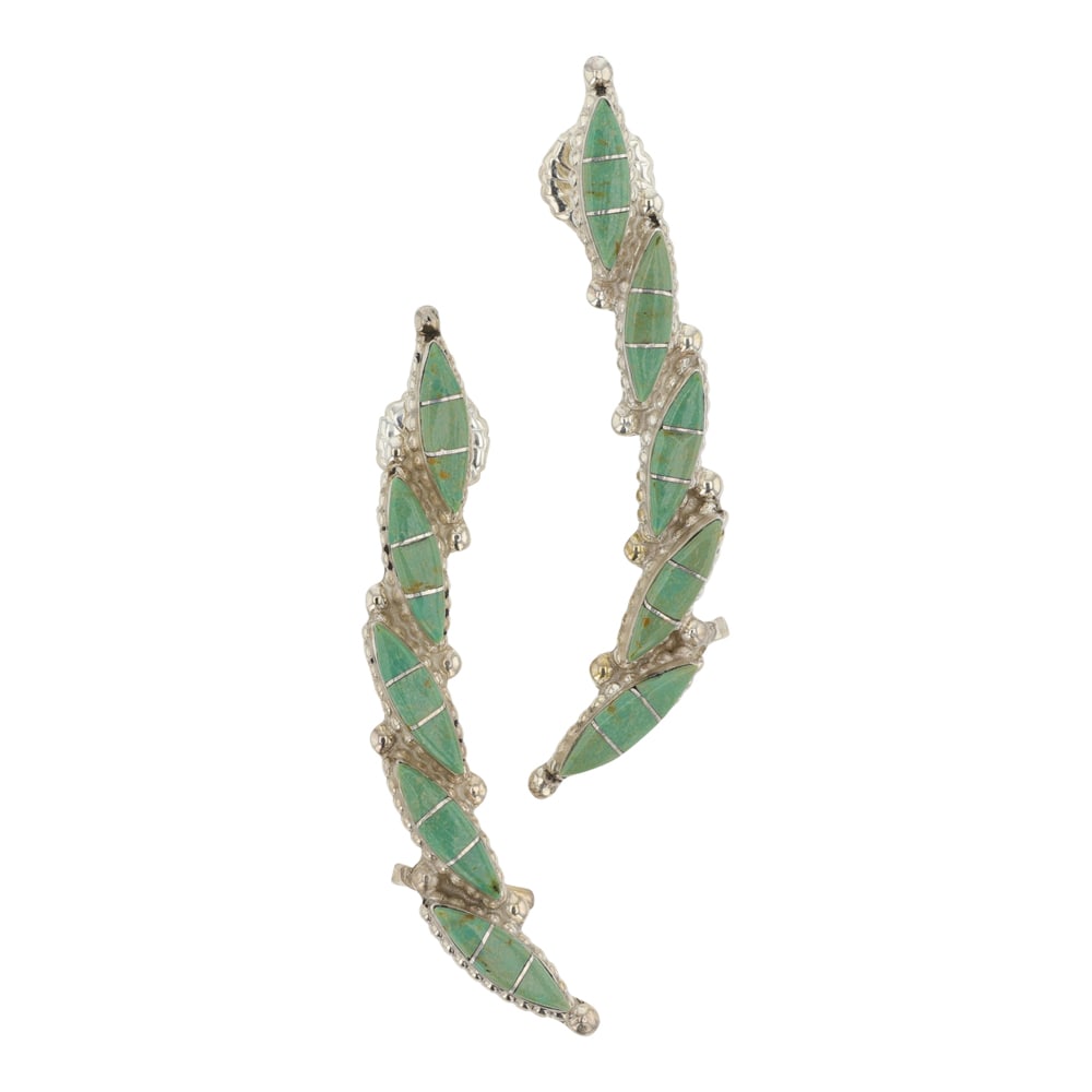 Zuni Nevada Turquoise Inlay Earrings (1 of 2)
