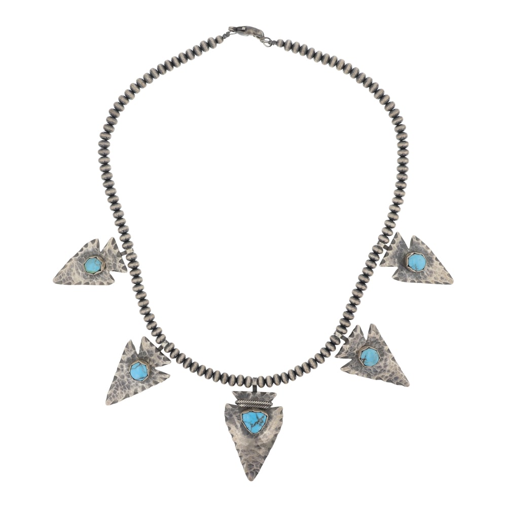Mark Yazzie Talented Navajo Prince Turquoise Arrowheads Necklace (1 of 3)