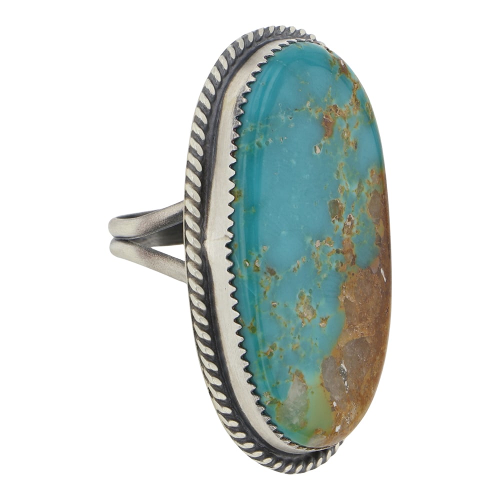 Navajo Royston Turquoise Adjustable Ring - 2