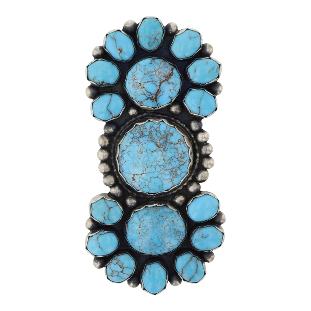 Betty Tom Navajo Prince Turquoise Large Cluster Statement Ring (1 of 3)
