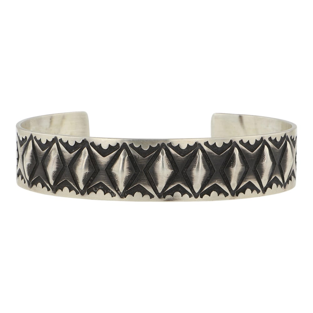 Tahe Navajo Plain Silver Bump out Cuff Bracelet (1 of 3)