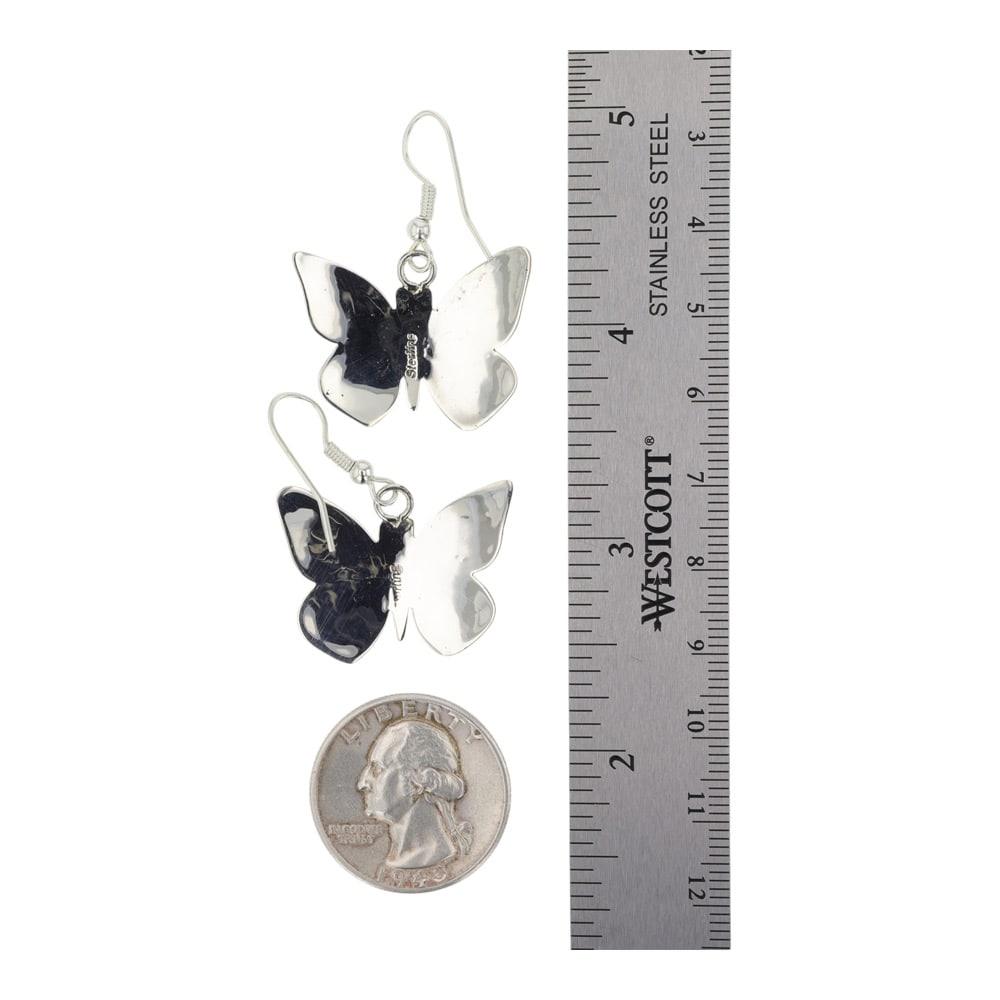 Navajo Plain Silver Butterfly Earrings - 2