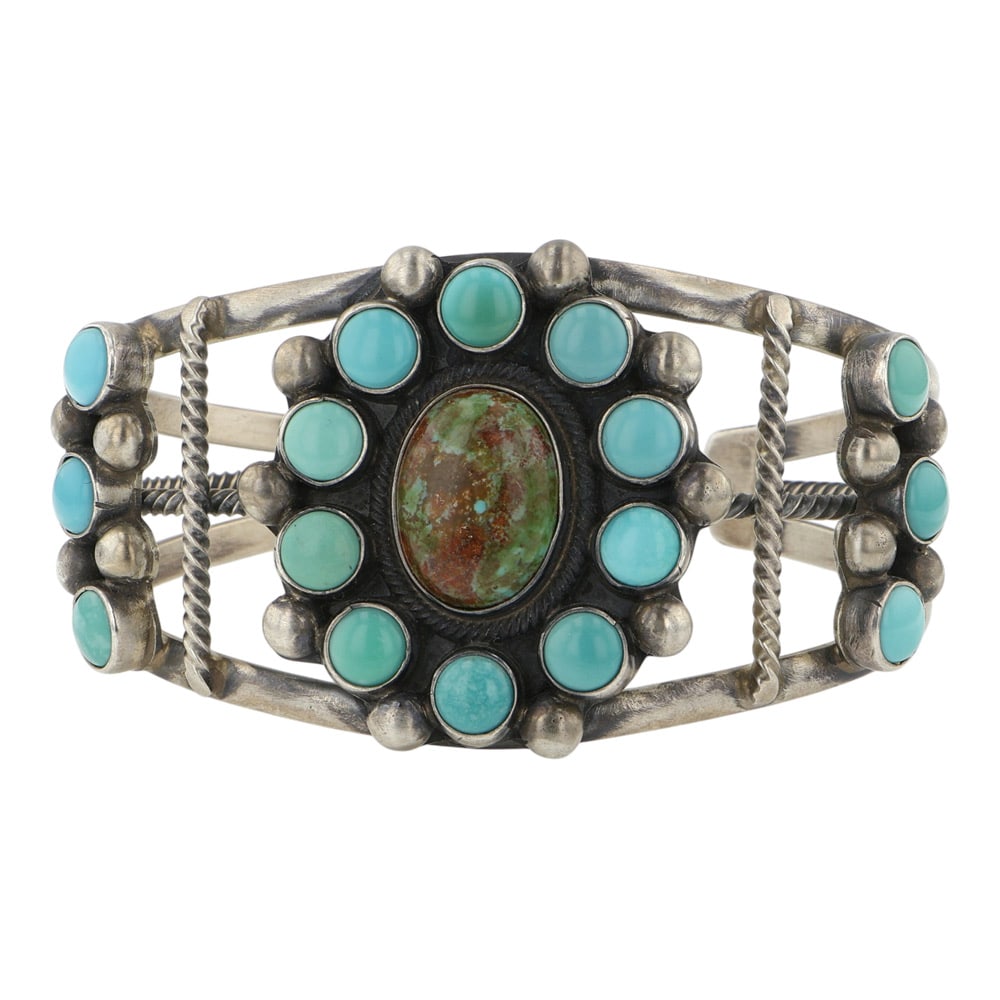 Kathleen Chavez Navjao Nevada Turquoise Cluster Bracelet (1 of 3)
