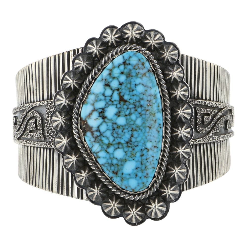 Daniel Benally Navjao Water-web Kingman High Grade Turquoise Masterpiece Cuff Bracelet (1 of 3)