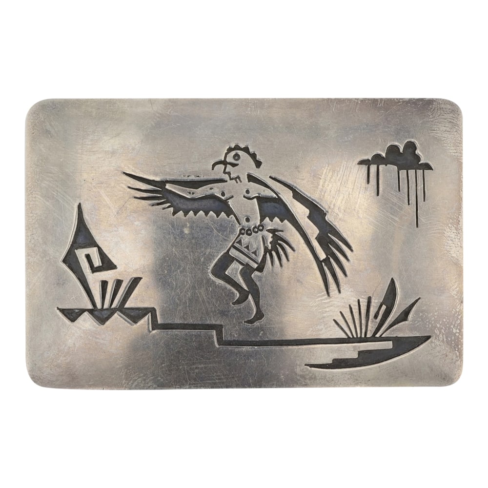 Vintage Hopi Plain Silver Eagle Dancer Belt Buckle (1 of 2)