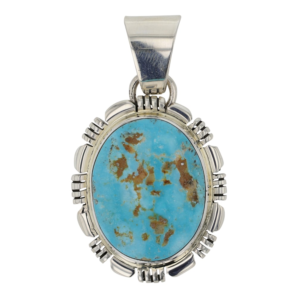 Norbert Johnson Navajo Royston Turquoise Pendant (1 of 2)