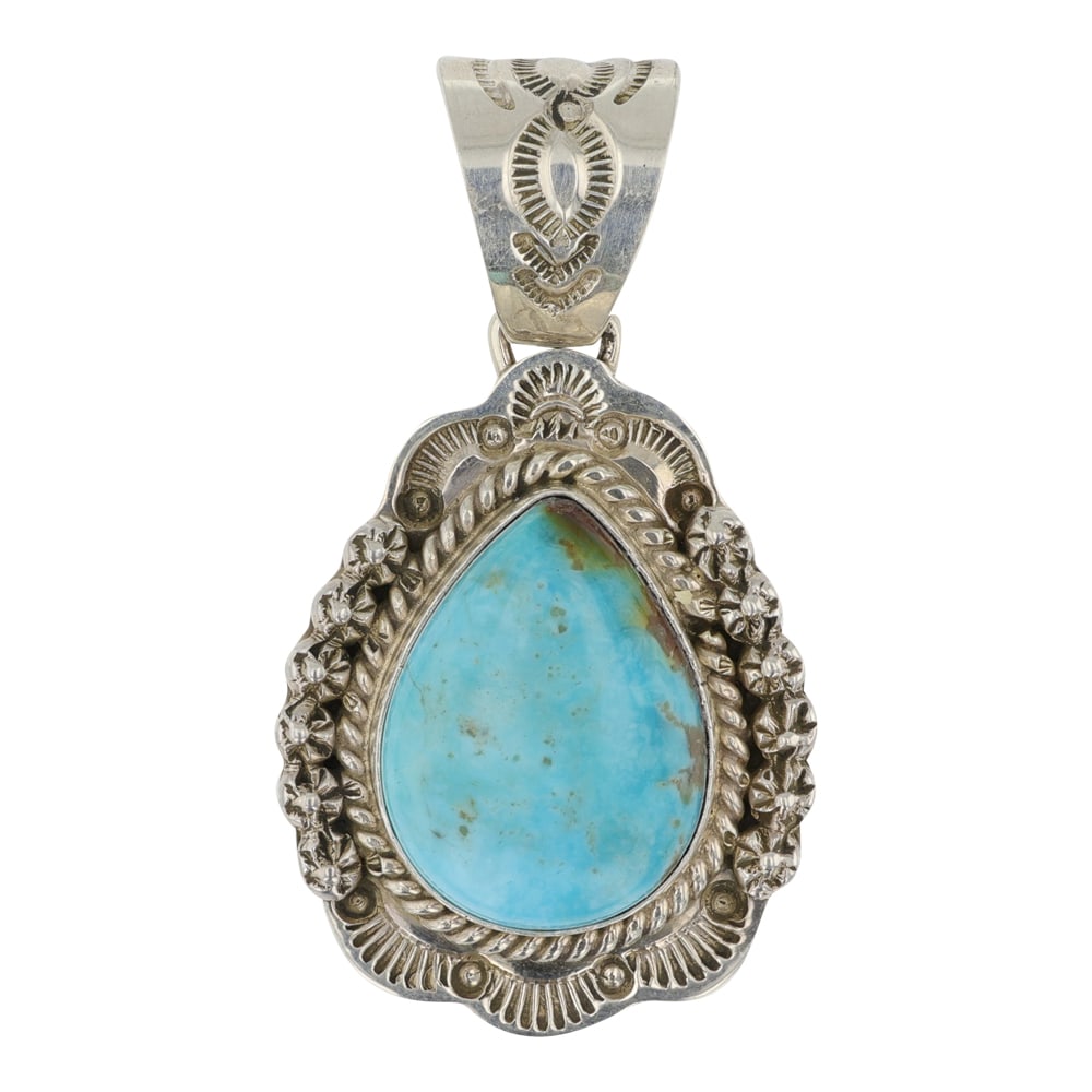 John Nelson Navajo Sonoran Mountain Turquoise Pendant (1 of 2)