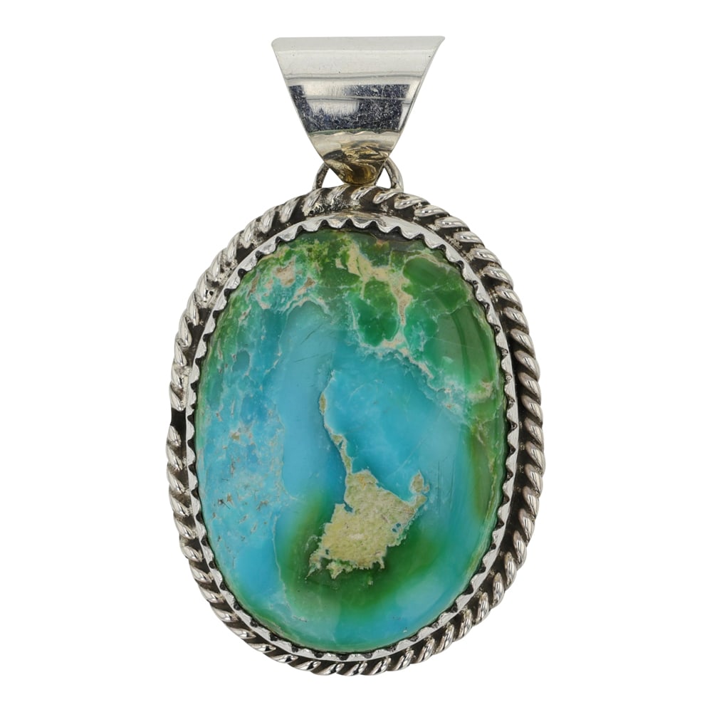 Vintage Navajo Sonoran Mountain Turquoise Pendant