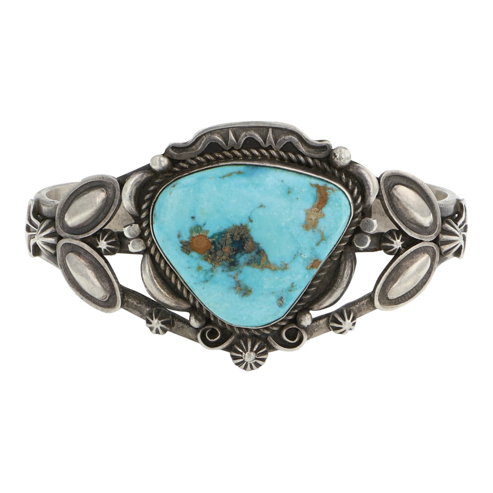 Randall Joe Tom Navajo Blue Ridge Turquoise Bump out Bracelet (1 of 3)