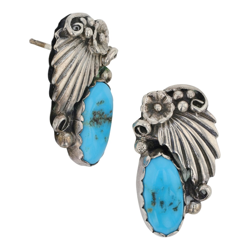 Navajo Kingman Turquoise Earrings (1 of 2)