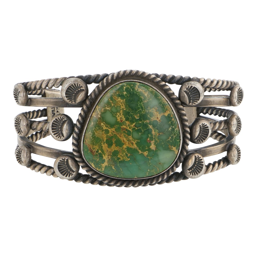 Harold Becenti Navajo Gem Grade Royston Turquoise Cuff Bracelet (1 of 3)