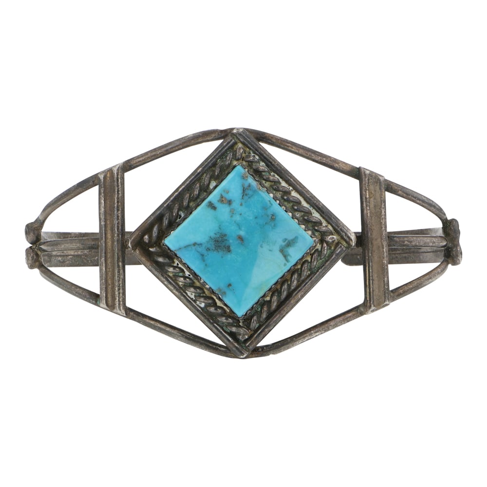 Vintage Navajo Kingman Turquoise Cuff Bracelet (1 of 3)