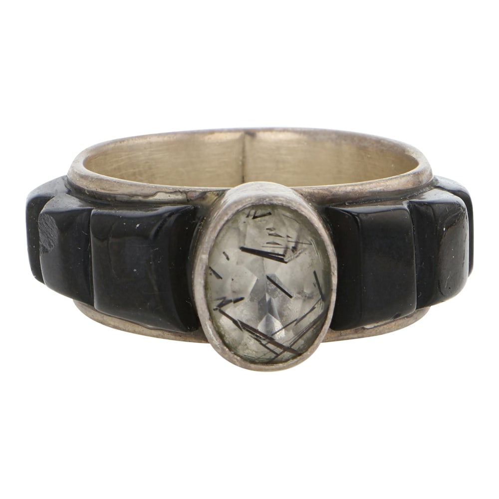 Juan Willie Gertrude Zachary Shop Black Jade Inlay Ring (1 of 4)